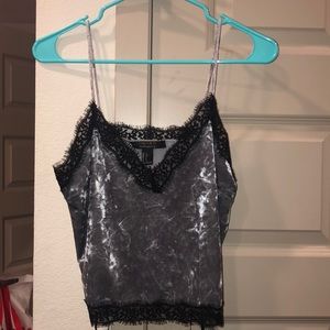 Black Velvet & Lace Top